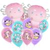 17Pcs Axolotl Balloons/Cute Axolotl Birthday Party Decorations/Aluminum Foil Axolotl Inflatable Balloon for Summer Beach Party Supplies/Animal Protection Theme Activities/Summer Camps/Beach Picnics view 1