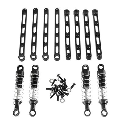 GFEJVDBI Compatible Metal Upgrade External Spring Shock Absorber Fixed Rod Parts Compatible with 1/12 MN MN168 MN78 RC Cars(Black)