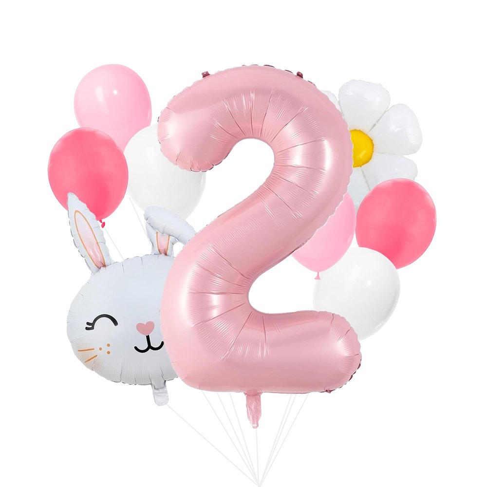 100% LIKED-Some Bunny Is Two, Easter Themed 2nd Birthday Party Decorations, Happy Birthday Banner, Easter Rabbit Themed Baby Girls Second Birthday Supplies, Bunny Deco (2nd)
