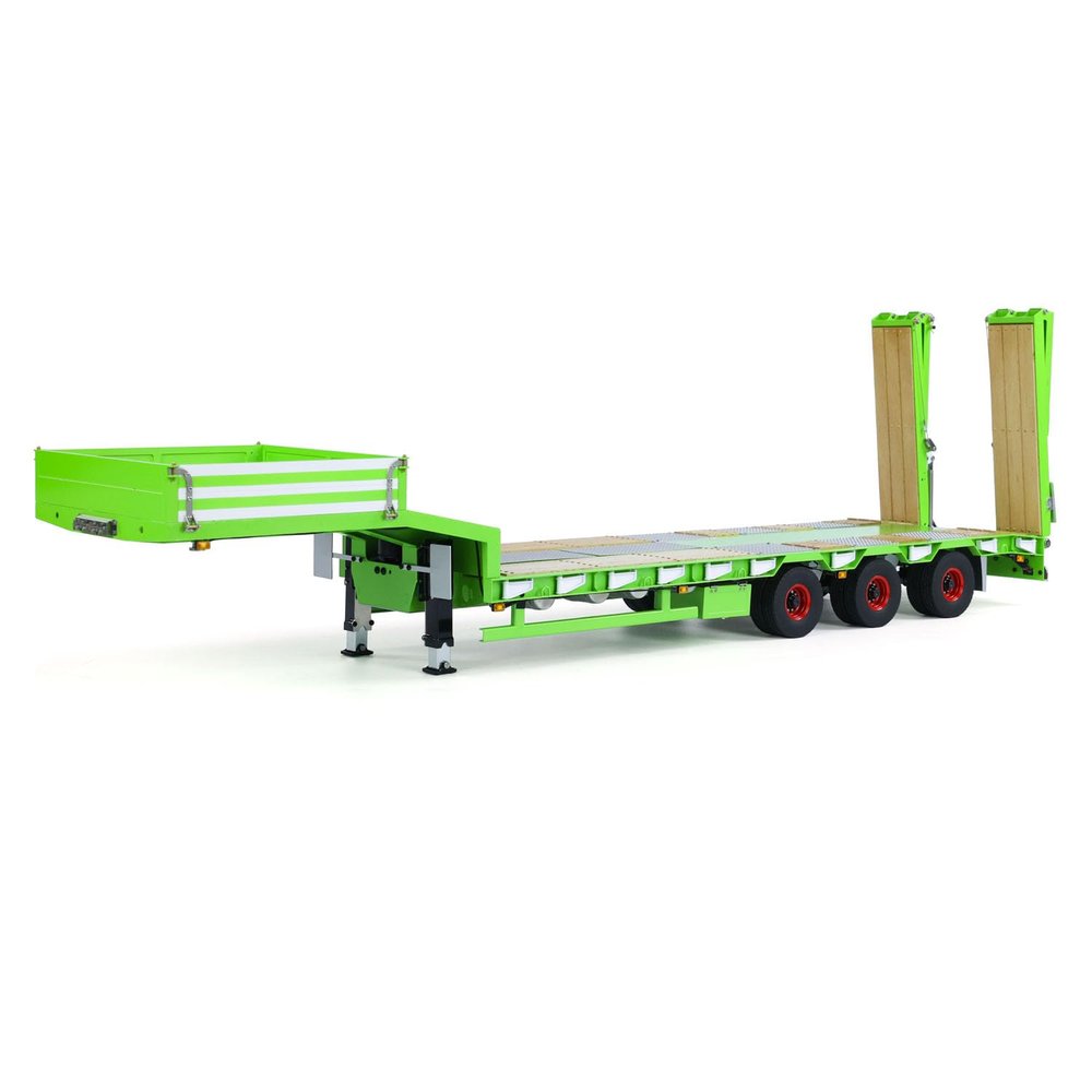 wheelfun 1/14 LESU Metal Trailer Hydraulic Lifting Tailboard Electric Legs Painted for RC Tractor Truck DIY Radio Controlled Lorry Car Hobby Grade Model