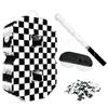 AVXINSOK Checkered Number 8 Pinata with Stick and Blindfold Black and White Race Car Pinata for Kids 8th Birthday Anniversary Racing Car Party Supplies view 1