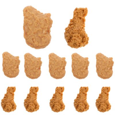 LUOZZY 12pcs Artificial Chicken Nuggets and Drumsticks Simulation Fake Fried Food Models for Display Decoration Kitchen Props