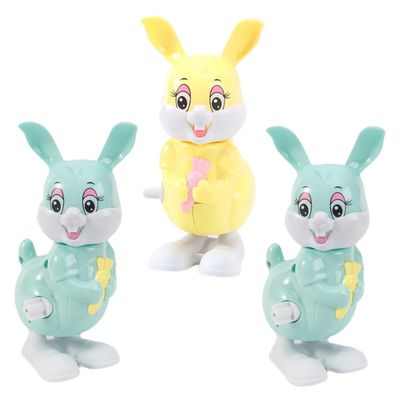 HONMEET 3Pcs Wind Up Rabbit for Clockwork Jumping Rabbits Fun Party Playthings Random Colors for Imaginative Play and Parties