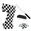 AVXINSOK Checkered Number 7 Pinata with Stick and Blindfold Black and White Race Car Pinata for Kids 7th Birthday Anniversary Racing Car Party Supplies view 1