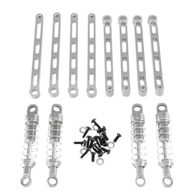 GFEJVDBI Compatible Metal Upgrade External Spring Shock Absorber Fixed Rod Parts Compatible with 1/12 MN MN168 MN78 RC Cars(Silver)