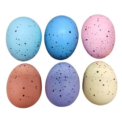 CIYODO 6pcs Simulation Eggs for Easter Crafts Decorative Painted Props for Boys and Girls Projects and Holiday Decorations