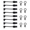 8PCS TGCWENG Universal RC Body Clips w/Pull Tabs Car Clips R Clips for All 1/10 1/12 Scale TRX4 Losi HPI Arrma Kyosho Himoto RC Car Truck Crawler Body Shell Upgrades (1.2mm Black Clips+Black Pull) view 1