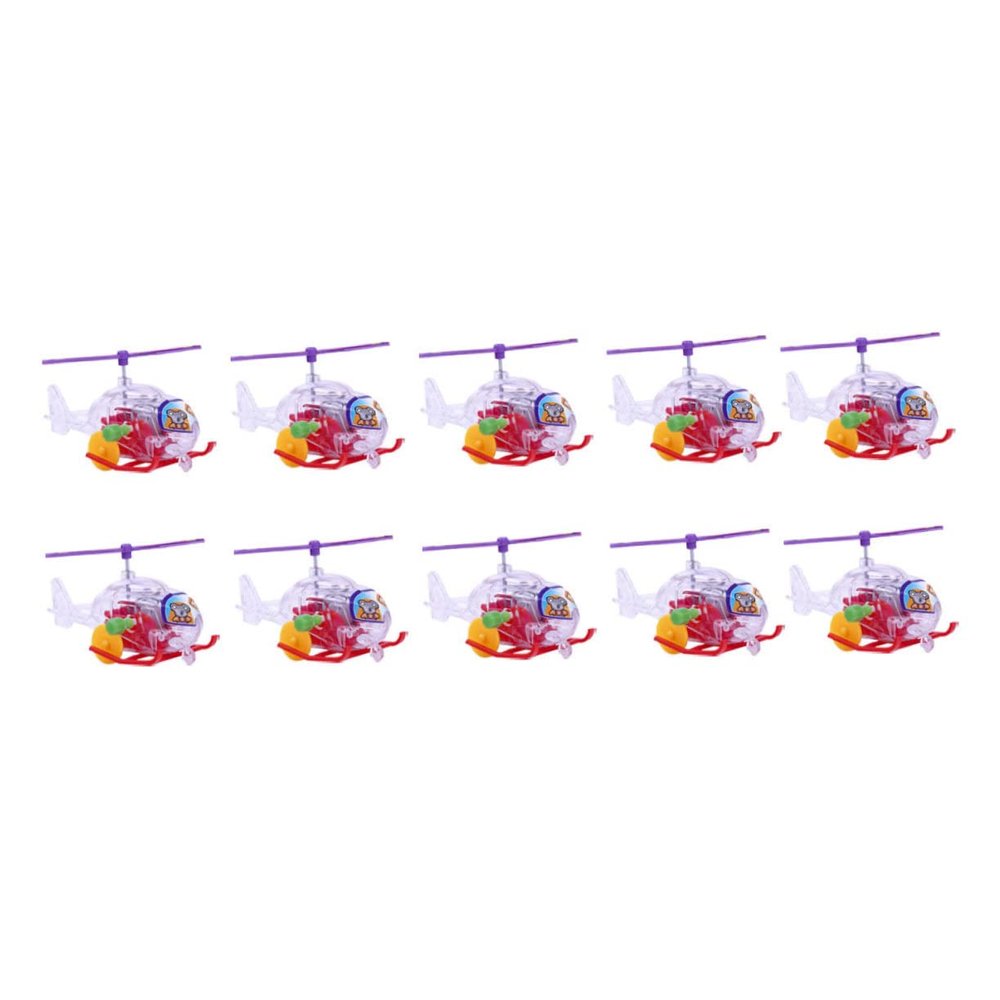 BCOATH 10pcs Helicopter Clockwork Toys for Boys and Girls Wind-up Toy Party Game