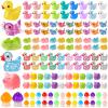 Barydat 200 Pcs Mini Resin Animals Figures Small Variety Animals to Hide Tiny Figures Miniature for Easter Party Favors Bag Fillers Gifts Landscape Garden Dollhouse Decorations (Duck,Axolotl,Lizard) view 1