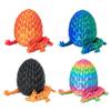 3D Printed Dragon Egg Toy (4 Pack) - Surprise Mystery Inside, Articulated Crystal Dragon, Fidget Sensory Toy for Kids Birthday Surprise & Desk Decor (B) view 1