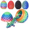 3D Printed Dragon Egg Toy (4 Pack) - Surprise Mystery Inside, Articulated Crystal Dragon, Fidget Sensory Toy for Kids Birthday Surprise & Desk Decor (B) view 2