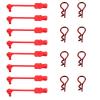 8PCS TGCWENG Universal RC Body Clips w/Pull Tabs Car Clips R Clips for All 1/10 1/12 Scale TRX4 Losi HPI Arrma Kyosho Himoto RC Car Truck Crawler Body Shell Upgrades (1.2mm Red Clips+Red Pull) view 1