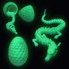 3D Printed Dragon Egg with Dragon Inside, Full Articulated Crystal Dragon in Egg Desk Toys, Adults Fidget Animals Toys for Autism ADHD GiftLuminous view 1