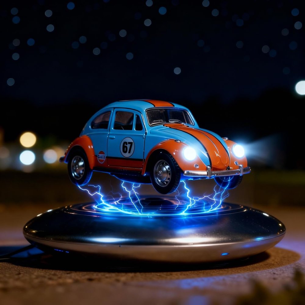 MOOCCI Floating Beetle Model Car 360-degree Rotation, Unique Home Decor, Tech Toy for Desks Suitable as Gifts for Boys' Birthdays Valentine's Day Christmas