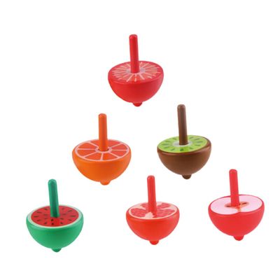 BCOATH Quality Wooden Gyro Toys 6pcs Boys and Girls Tops Gyro Toys for Toddlers Boys and Girls