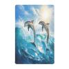 Kigai Jumping Dolphin Baby Crib Sheet for Boys and Girls Jersey Knit Fitted Crib Sheet for Standard Baby Bed Toddler Mattress Cover Cozy Soft Breathable, 27x39 inch view 1