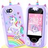 Kids Play Phone, Smart Phone with Dual Camera - Valentine's Day Present Easter Birthday Gift for 3 4 5 6 7 8 9 10 Years Old Girls, Toddler Toys Pretend Phone with 32GB Memory Card, Purple view 1