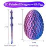 12'' 3D Printed Dragon with Egg, Mystery Cool 3D Printer Articulated Crystal Dragon Animals Fidget Toy for Boys Girls Kid Teen, Dinosaur Toys for Kids 5-7 8-12 Dino Eggs Home DecorRed Blue view 3