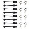 8PCS TGCWENG Universal RC Body Clips w/Pull Tabs Car Clips R Clips for All 1/10 1/12 Scale TRX4 Losi HPI Arrma Kyosho Himoto RC Car Truck Crawler Body Shell Upgrades (1.2mm Sliver Clips+Black Pull) view 1