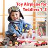 PLAY Airplane Toy for Kids - Toddler Airplane Toys Travel Plane Toys for Kids 2+ Years Old with Small Figures & Baggage Carrier, Musical Toy Airplane with Lights for Boys Girls Gifts Birthday (Red) view 2