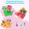 Flower Growing Kit for Kids - Kids Gardening Set, Gift Ideas Age 6 7 8-12 Year Old, Birthday Craft Gift for Girls & Boys, Fun Children Gardening Kit, 3D Puzzle Dinosaur Craft Kit for Ages 6 -12 Year view 3