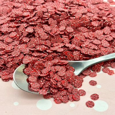 Small Pepperoni Polymer Clay Fake Sprinkles, Mini Fimo Meat Slice Sprinkle Mix for Crafts, Nail Art, and Decoden - Non Edible (15 gram bag)