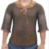 9mm Butted Chainmail Haubergeon  Black Mild Steel 17 Gauge Round Ring Armor for LARP, SCA & Reenactments (L) view 1