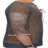 9mm Butted Chainmail Haubergeon  Black Mild Steel 17 Gauge Round Ring Armor for LARP, SCA & Reenactments (L) view 3