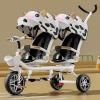 Double Stroller Lightweight Tandem Tricycle,Two-Seater Pedal Bicycle, Stroller with Sunshade,Robust Frame,Outdoor Playground Equipment Tricycles,for Boys and Girls Ages 1-7(Natural) view 1
