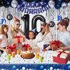 10th Birthday Decorations for Boys and Girls Dark Blue, Double Digits Birthday with HAPPY BIRTHDAY Banner 10 Balloon Number Tablecloth Foil Star Balloons Garland Arch Kit-10 Year Old Party Supplies view 4