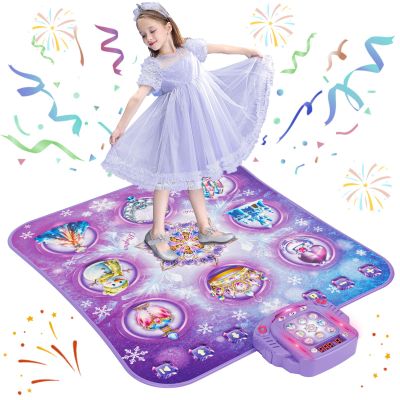 Surelect Dance Mat for 3-12 Year Old Girls, Frozen Dance Pad with Wireless Bluetooth, Purple Electronic Music Princess Toys Birthday for Kids and Toddlers Ages 3 4 5 6 7 8 9 10 +