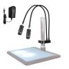 LED Spot Light for Microscope, Dual-Head Gooseneck 6W Illuminator Dimmable LED for Microscopes & Cameras Light Source Lamp Fits 20-32mm Industrial Stereo Stands Pillar Stands (Purple) view 1