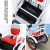 Blue,16in,JIYIAN Children's Folding Tricycle High Carbon Steel 3-Wheel Cruiser Bike with Soft and Comfortable Back Seat and Deepen Storage Basket Raised Guardrail with Safety Belt Classic Tricycle view 3