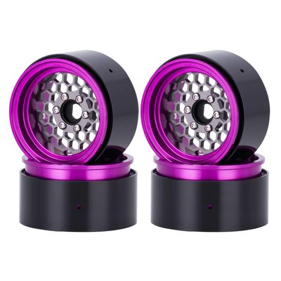 4PCS Beadlock Rims 1.9 Inch Wheels RC Rim Hub Aluminum Beadlock Rims for Traxxas TRX4 TRX6 Redcat GEN7 GEN8 Rc4wd D90 Axial SCX10 SCX10 II 90046 SCX10 III AXI03007 12mm Hex 1/10 RC Crawler (Titanium)