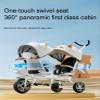 Double Stroller Lightweight Tandem Tricycle,Two-Seater Pedal Bicycle, Stroller with Sunshade,Robust Frame,Outdoor Playground Equipment Tricycles,for Boys and Girls Ages 1-7(Yellow) view 2