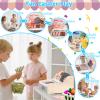 maysida Rechargeable Wooden Kids Cash Register with Scanner, Pretend Play Cash Register Toy with Fake Money, Food, Credit Card, Toddler Boys Girls Age 2-4 4-8 view 2
