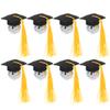 10Pcs 2025 Graduation Disco Ball Tassel Cap Cupcake Toppers for Kindergarten High School College Party Decorations, Felt Fabric and Acrylic Diy Grad Cake Ornaments view 1