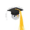 10Pcs 2025 Graduation Disco Ball Tassel Cap Cupcake Toppers for Kindergarten High School College Party Decorations, Felt Fabric and Acrylic Diy Grad Cake Ornaments view 2