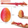 3D Printed Dragon Eggs with Dragon Inside, Large Articulated Dragons Toys with Eyes, Animal Fidget Toy Easter Surprise Eggs Home Decor Executive Desk Toy, Easter Gift for Kids (Red+Golden) view 2