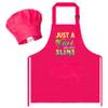 R HORSE 2Pcs Kid Apron and Chef Hat Set, Adjustable Children Pink Kitchen Toddler Apron for Girl Who Loves Slime, Dress up Role Play Chef Toy Funny Cooking Gift Birthday Gift for Kids Baking Painting view 1
