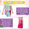R HORSE 2Pcs Kid Apron and Chef Hat Set, Adjustable Children Pink Kitchen Toddler Apron for Girl Who Loves Slime, Dress up Role Play Chef Toy Funny Cooking Gift Birthday Gift for Kids Baking Painting view 4