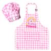 R HORSE 2Pcs Kid Apron and Chef Hat Set, Adjustable Children Coquettish Pink Kitchen Toddler Apron for Girls, Dress up Role Play Chef Toy Funny Cooking Gift Birthday Gift for Kids Baking Painting view 1