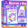 KRAFUN DIY Bag Decorating Kit for Girls - Create 3 Custom Unicorn & Fairy Bags - No-Sew Mess-Free Crafts with Stickers & Gems - Fashion Art Activity Gift for Kids Ages 5-10 view 1