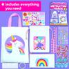KRAFUN DIY Bag Decorating Kit for Girls - Create 3 Custom Unicorn & Fairy Bags - No-Sew Mess-Free Crafts with Stickers & Gems - Fashion Art Activity Gift for Kids Ages 5-10 view 2