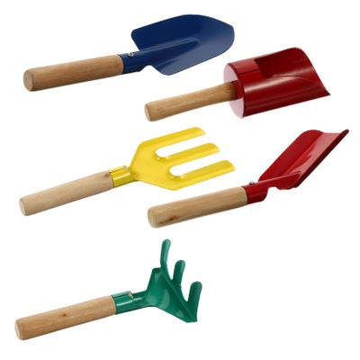 KICHOUSE 5pcs Boys and Girls Garden Tool Set Shovel and Rake for Boy Girl Safe and Planting Tools for and Gardening Fun
