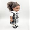 18 inch Doll Outfit-School Plaid Jumper Include Blouse and Hair Accessory/Add on Option: Sock and Shoe (Doll is not Included) (Zip Jumper,Sock,Matte Black Shoe, Plaid 8B) view 3
