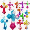 Roaqua 100 Packs Bulk Mini Pop Cross fidgets Bubble Keychain,For kids toys Classroom Students Gifts Teacher ,hoilday Party Favors,Christian Party Gifts view 1