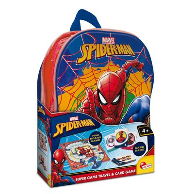 Lisciani - SPIDER MAN Super Game - Backpack with games for children from 6 years old - Includes card game and board game - SPIDER MAN Educational Games - 2+ players - Birthday Gift Idea