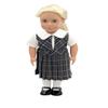 18 inch Doll Outfit-School Plaid Jumper Include Blouse and Hair Accessory/Add on Option: Sock and Shoe (Doll is not Included) (Split Jumper,Sock,Shiny Black Shoe, Plaid 42) view 1
