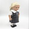 18 inch Doll Outfit-School Plaid Jumper Include Blouse and Hair Accessory/Add on Option: Sock and Shoe (Doll is not Included) (Split Jumper,Sock,Shiny Black Shoe, Plaid 42) view 3